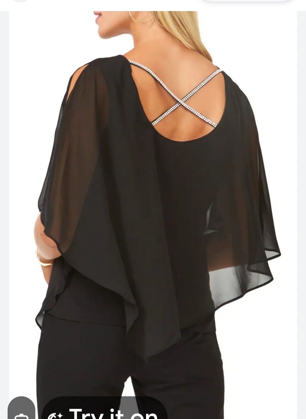 Beautiful Blouse With Rhinestones - Picture 1 of 7